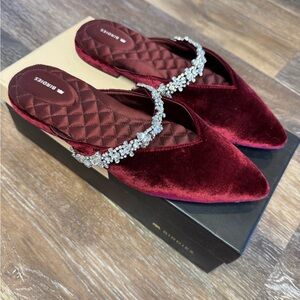 Birdies The Swan Wine Gem Bracelet Flats